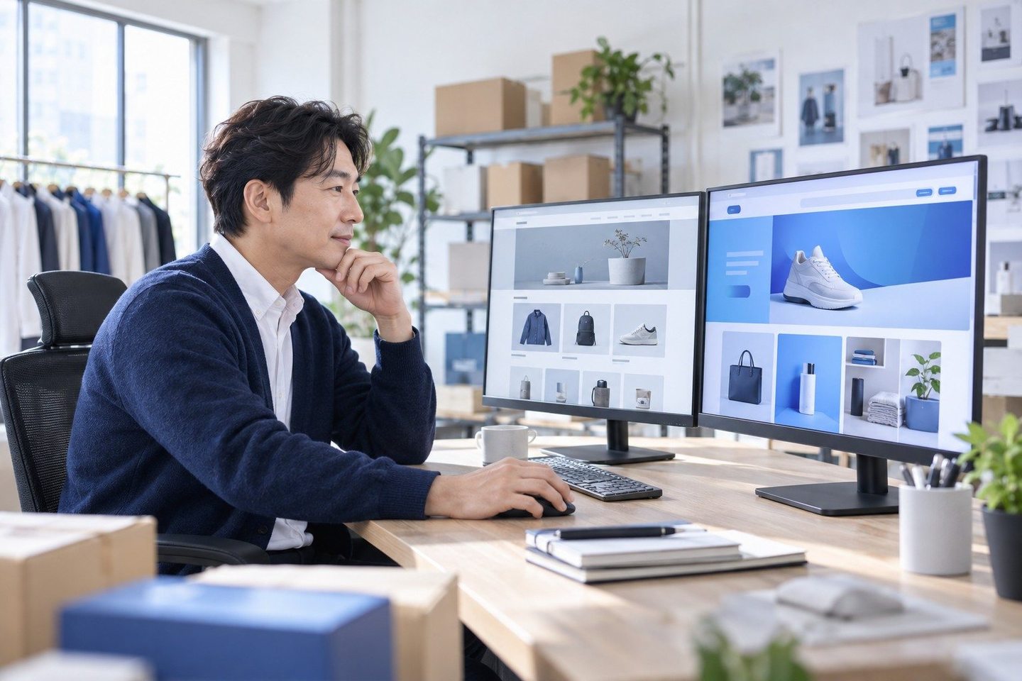 모니터 앞에서 결제 업무 화면을 확인하는 남성 — 업종 칸 한 줄과 직접 들은 이야기는 이만큼 달라요